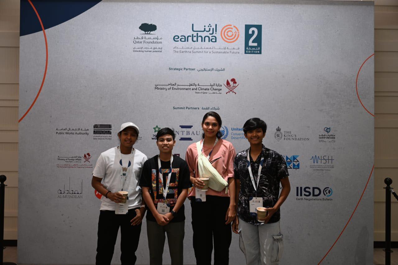 Our proud footballers, Captain Afeida Khandakar and forward Shaheda Akter Ripa, along with two respected cricketers, were seen in Doha, Qatar, at the Earthna Summit.